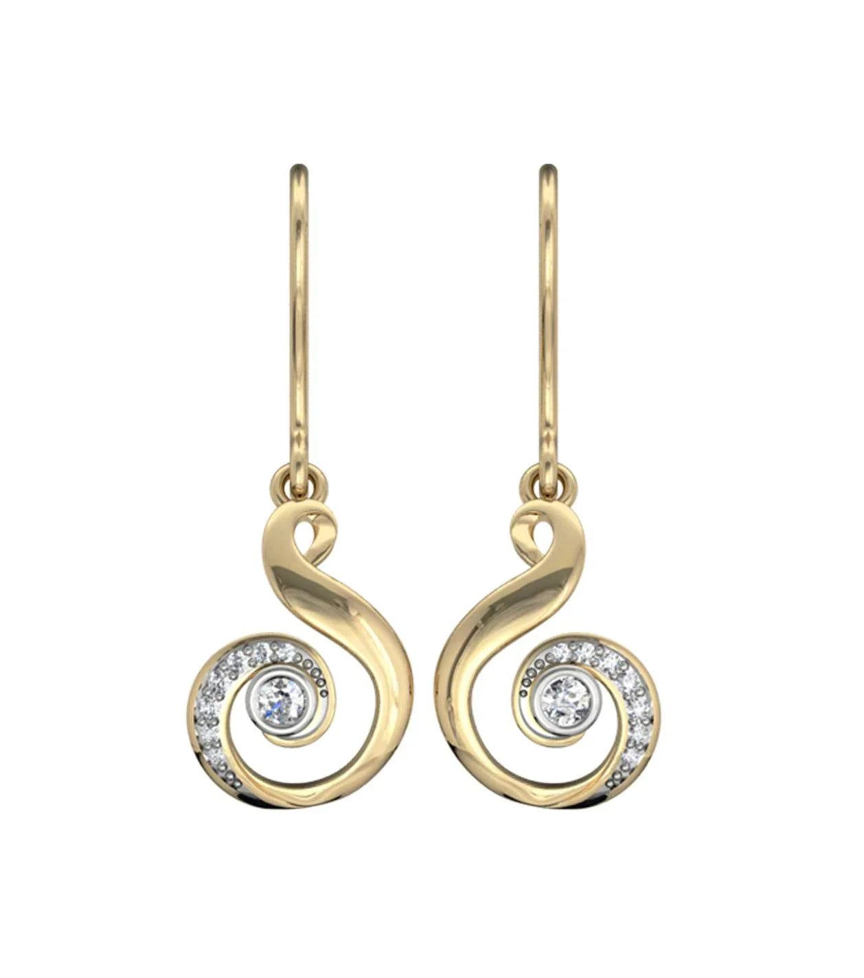 Dainty daily wear diamond earrings in gold - Jewelslane