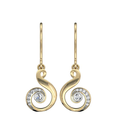 Dainty daily wear diamond earrings in gold - Jewelslane
