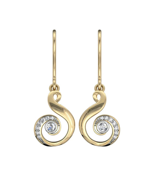 Dainty daily wear diamond earrings in gold - Jewelslane