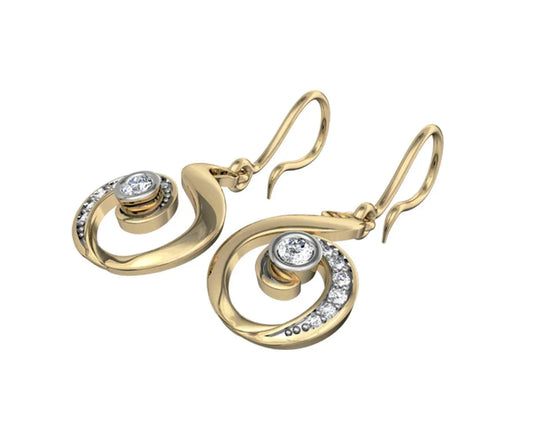 Dainty daily wear diamond earrings in gold - Jewelslane