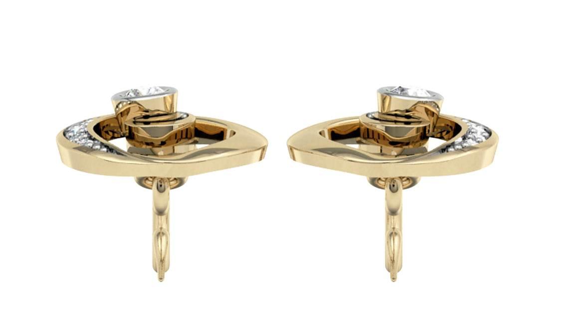 Dainty daily wear diamond earrings in gold - Jewelslane