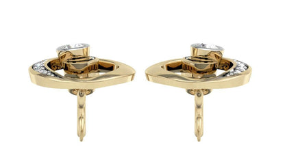 Dainty daily wear diamond earrings in gold - Jewelslane