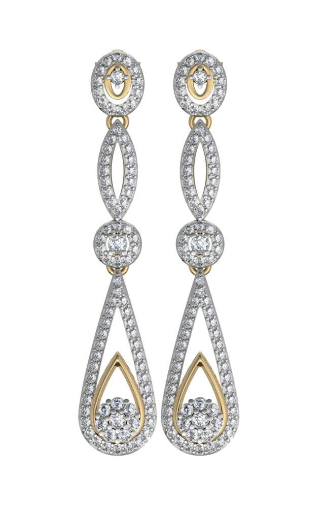 Dainty Long diamond Earrings - Jewelslane