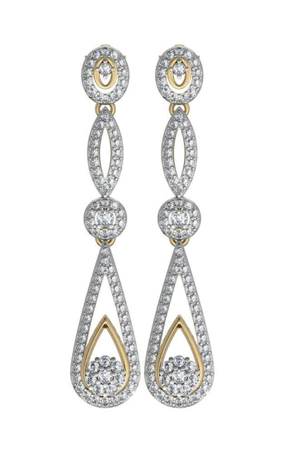 Dainty Long diamond Earrings - Jewelslane