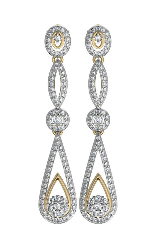 Dainty Long diamond Earrings - Jewelslane