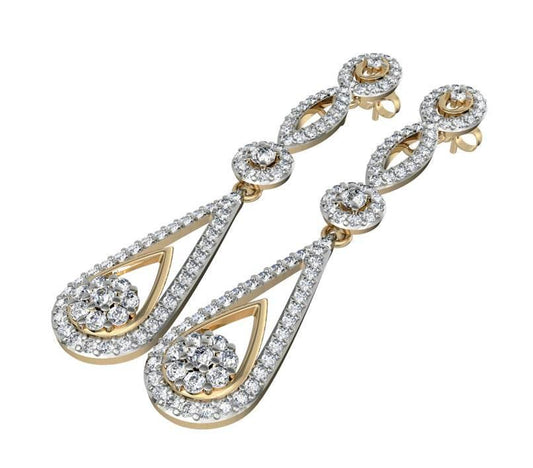Dainty Long diamond Earrings - Jewelslane