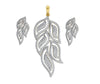 Designer Diamond leaf design Pendant & earring Set - Jewelslane