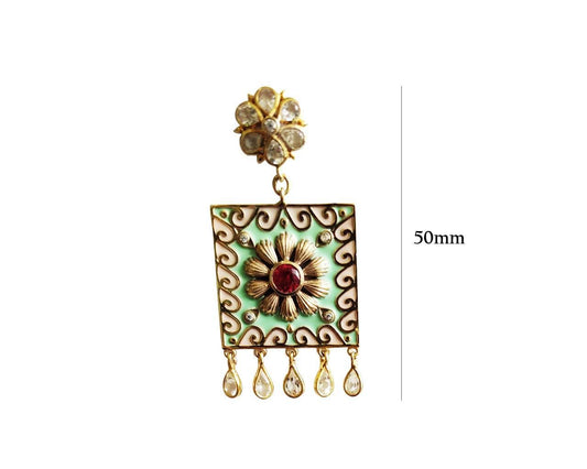 Designer Gold plated genuine silver earrings - Jewelslane