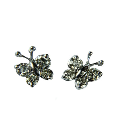 Diamond Butterfly Earring with Diamonds in White Gold - Jewelslane