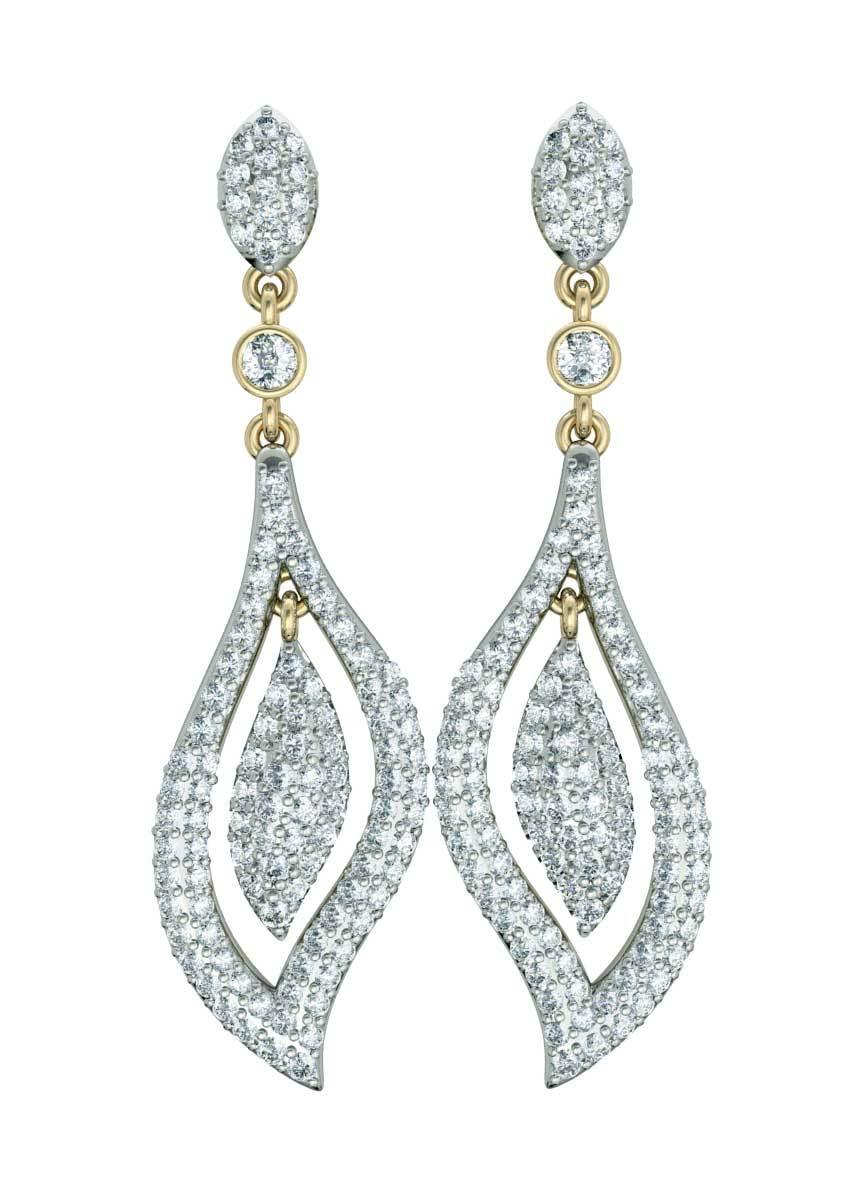 Diamond Contemporary Design Earrings - Jewelslane