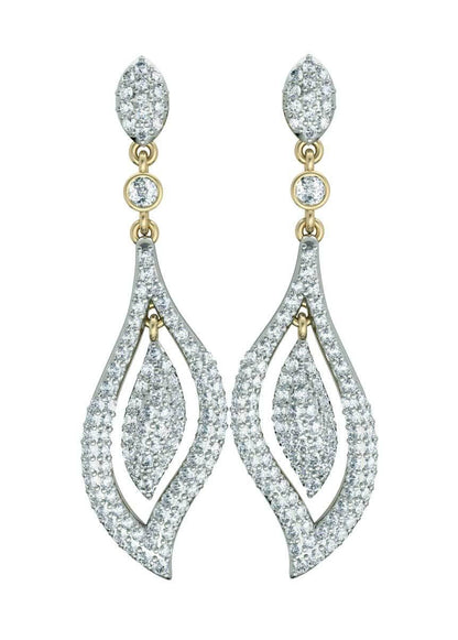 Diamond Contemporary Design Earrings - Jewelslane