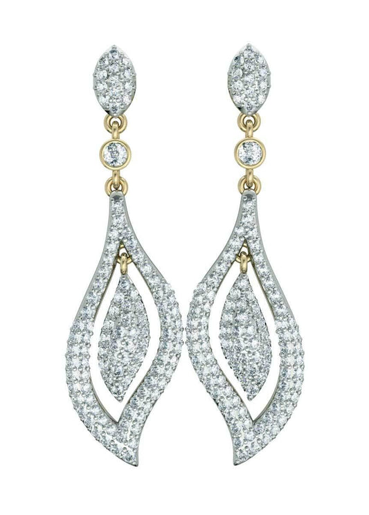 Diamond Contemporary Design Earrings - Jewelslane