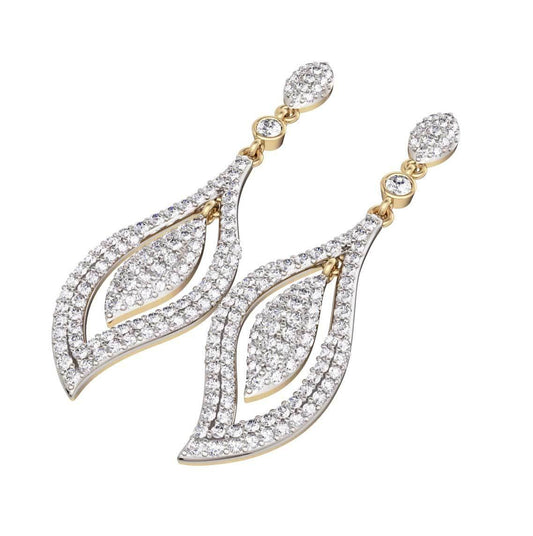 Diamond Contemporary Design Earrings - Jewelslane