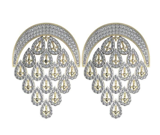 Diamond Crescent Earrings - Jewelslane