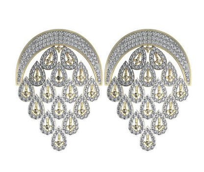Diamond Crescent Earrings - Jewelslane