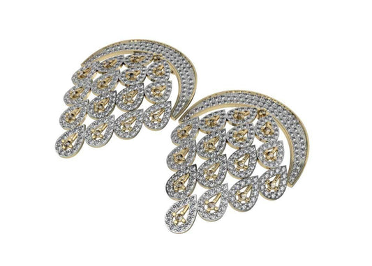 Diamond Crescent Earrings - Jewelslane