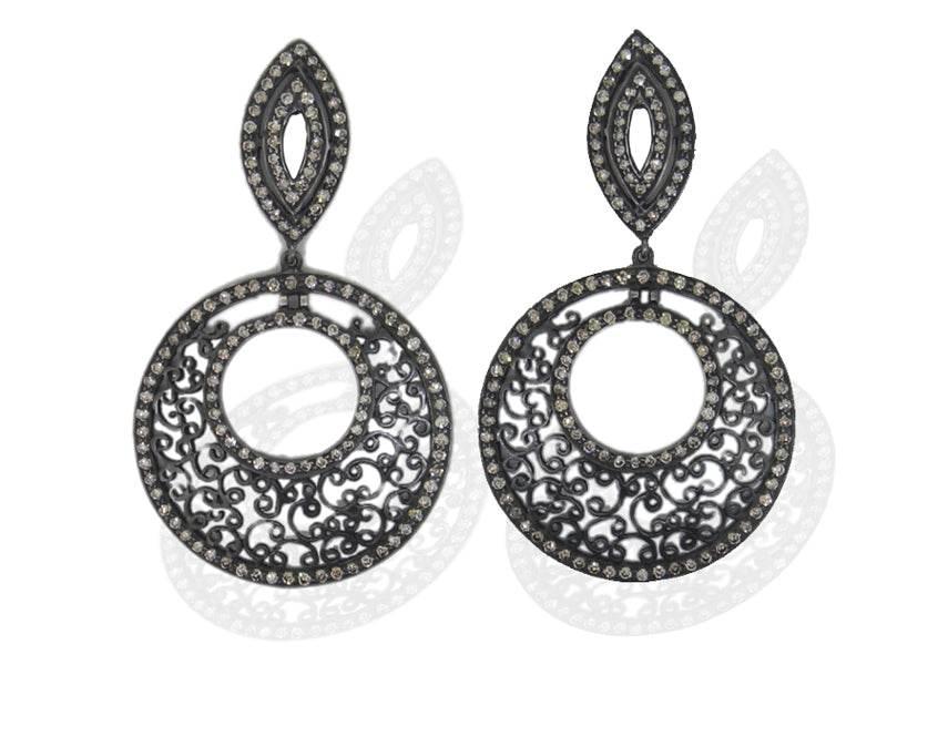 Diamond Earrings in Silver - Jewelslane