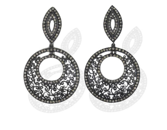 Diamond Earrings in Silver - Jewelslane