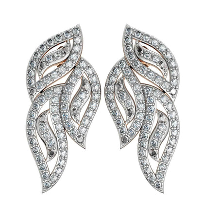 Diamond Leaf Earrings - Jewelslane