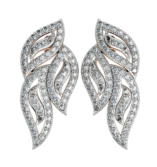 Diamond Leaf Earrings - Jewelslane