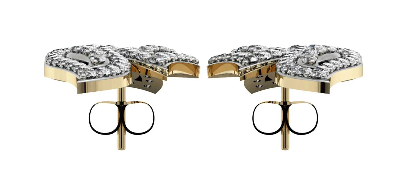 Diamond Leaf Earrings - Jewelslane