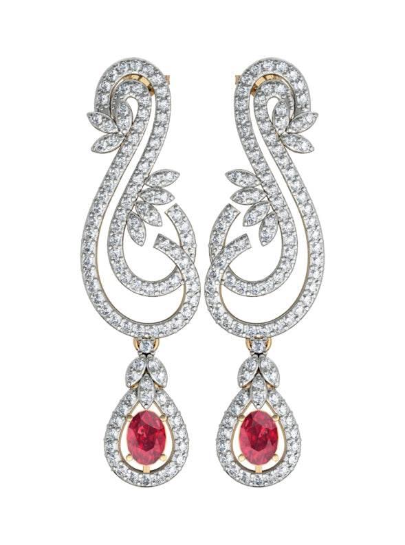 Enticing ruby & Diamond Earrings - Jewelslane