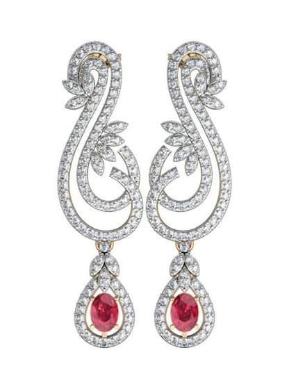 Enticing ruby & Diamond Earrings - Jewelslane