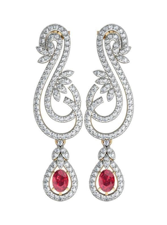 Enticing ruby & Diamond Earrings - Jewelslane