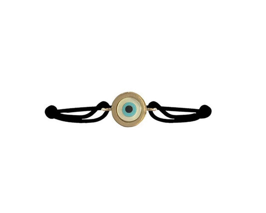 Evil eye gold bracelet with mother of pearl evil eye - Jewelslane