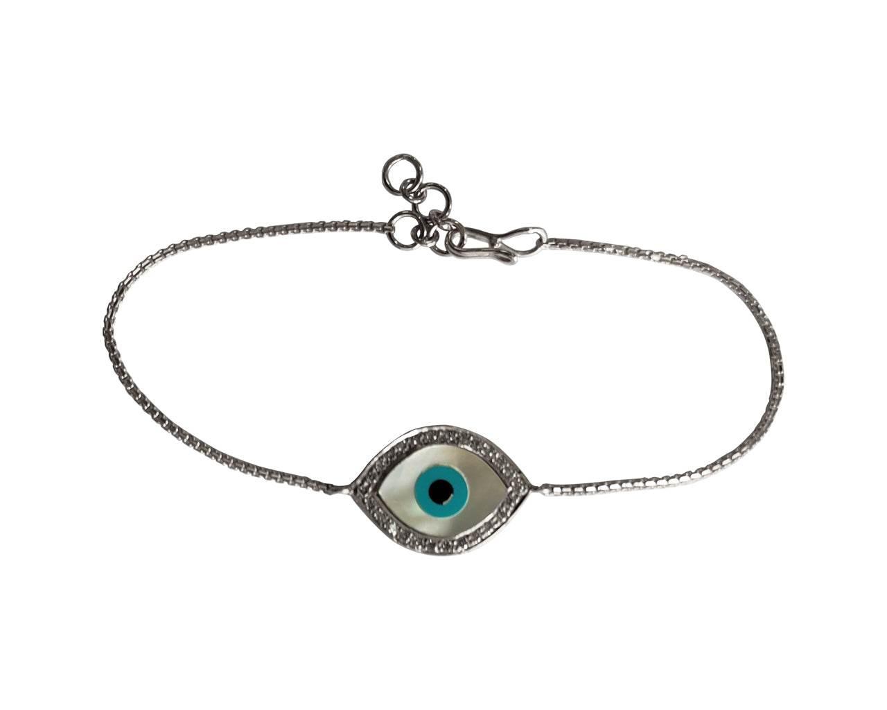 Evil eye bracelet in Rose gold with diamonds - Jewelslane
