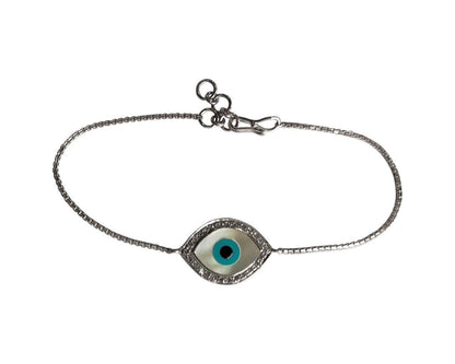 Evil eye bracelet in Rose gold with diamonds - Jewelslane