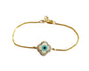 Evil eye clover bracelet in gold with diamonds - Jewelslane