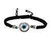 Evil eye silver bracelet on adjustable thread - Jewelslane