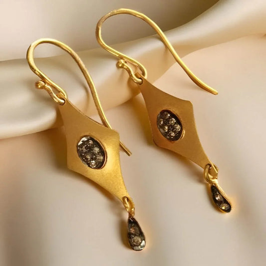 Fancy Gold Earrings with Diamonds - Jewelslane