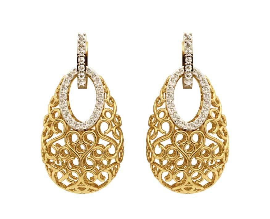Fancy Gold Filigree Earrings - Jewelslane