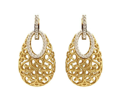 Fancy Gold Filigree Earrings - Jewelslane