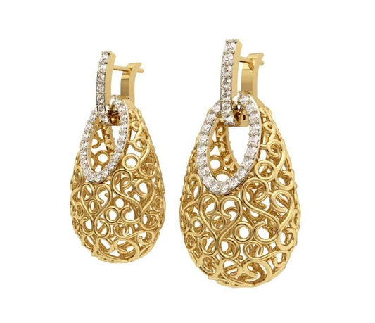 Fancy Gold Filigree Earrings - Jewelslane