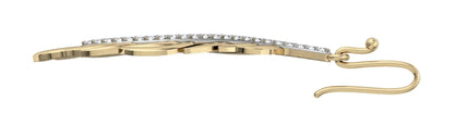 Feather Earring In Gold with diamonds - Jewelslane