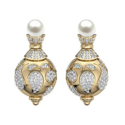 Fetching Pearl & Diamond Earrings - Jewelslane