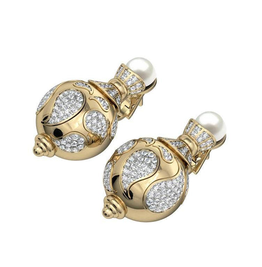 Fetching Pearl & Diamond Earrings - Jewelslane