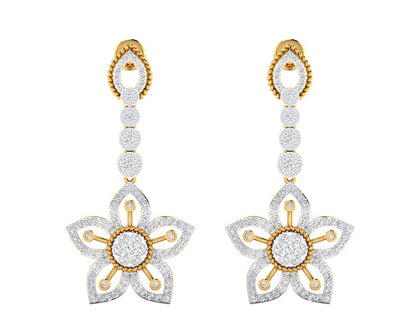 Florina Diamond Dangle drop earrings set in 18k gold - Jewelslane