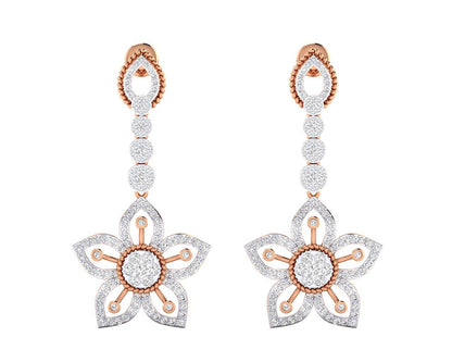 Florina Diamond Dangle drop earrings set in 18k gold - Jewelslane