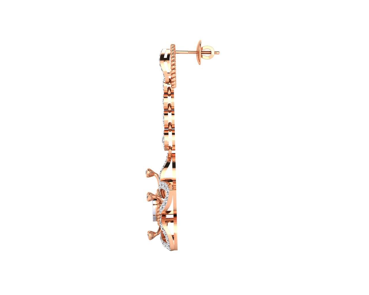 Florina Diamond Dangle drop earrings set in 18k gold - Jewelslane