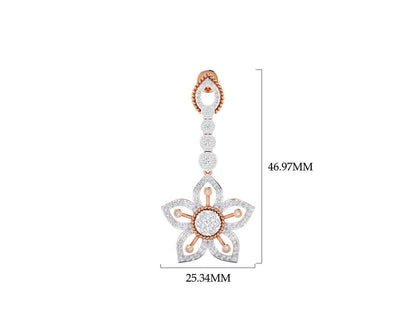 Florina Diamond Dangle drop earrings set in 18k gold - Jewelslane