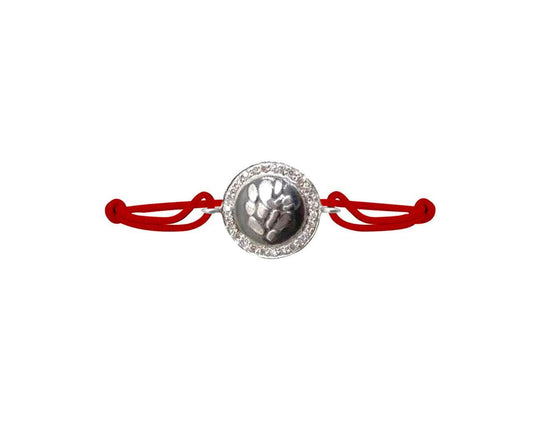 Ganesh Border Diamond Bracelet in Silver on nylon thread - Jewelslane