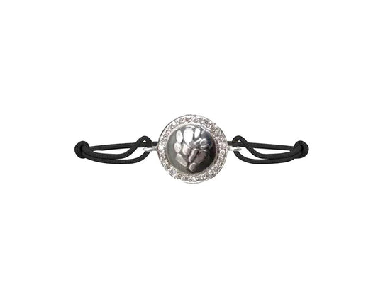 Ganesh Border Diamond Bracelet in Silver on nylon thread - Jewelslane