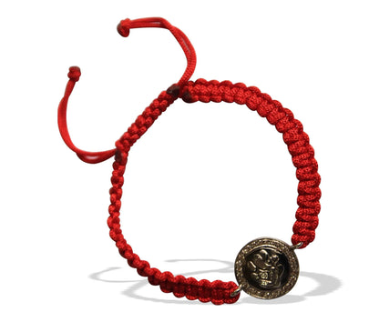 Ganesh Border Diamond Bracelet in Silver on nylon thread - Jewelslane