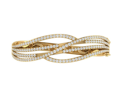 Gena Diamond Half Bangle in 18k gold - Jewelslane