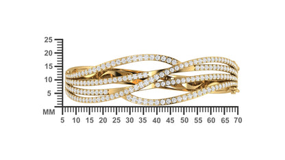 Gena Diamond Half Bangle in 18k gold - Jewelslane