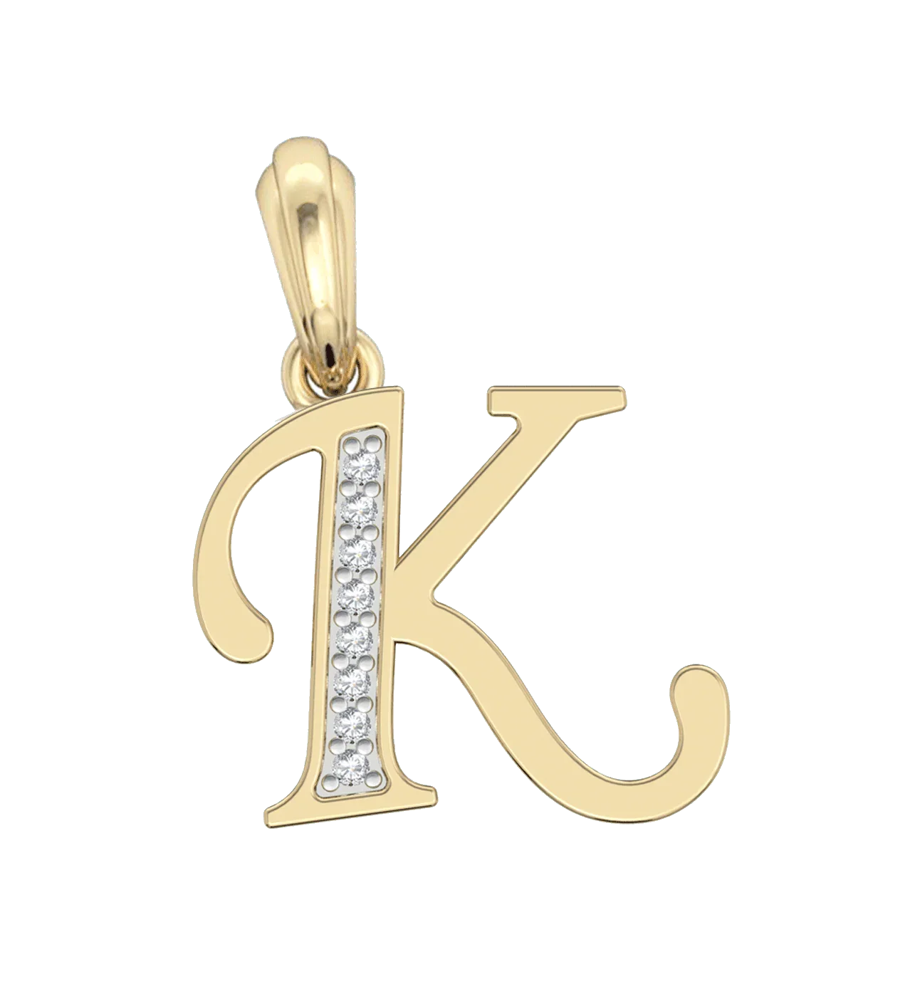 Gold Alphabet K charm - Jewelslane